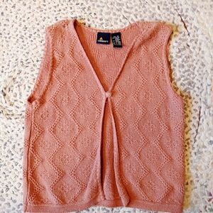 Pink Sleeveless Knit Vest